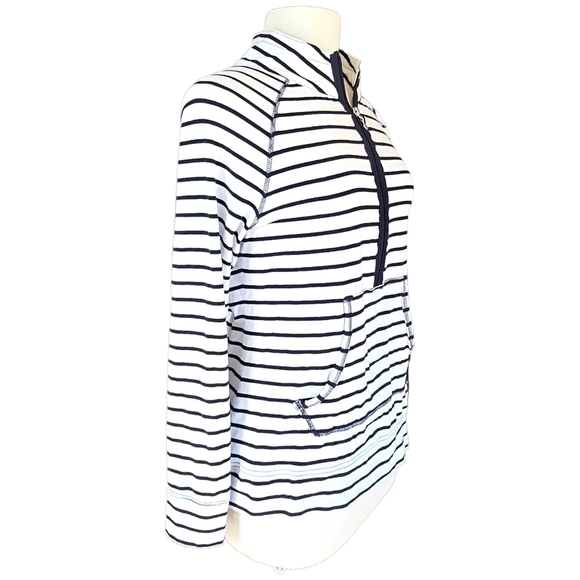 Coolibar SPF 50 Sun Protection Zip Striped  Pullover Top Size S - Picture 2 of 9